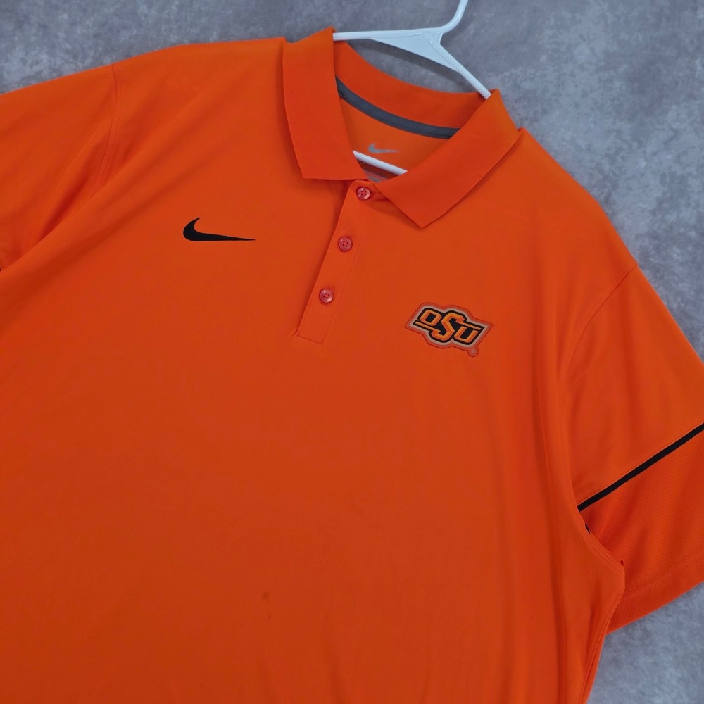 Nike Oklahoma State University OSU Cowboys Dri-FIT Polo Shirt Orange Mens XXL